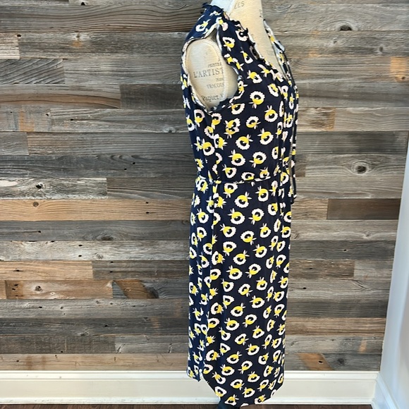 Boden Floral Sleeveless Dress - Navy and Yellow Size 10/Medium - Picture 7 of 12